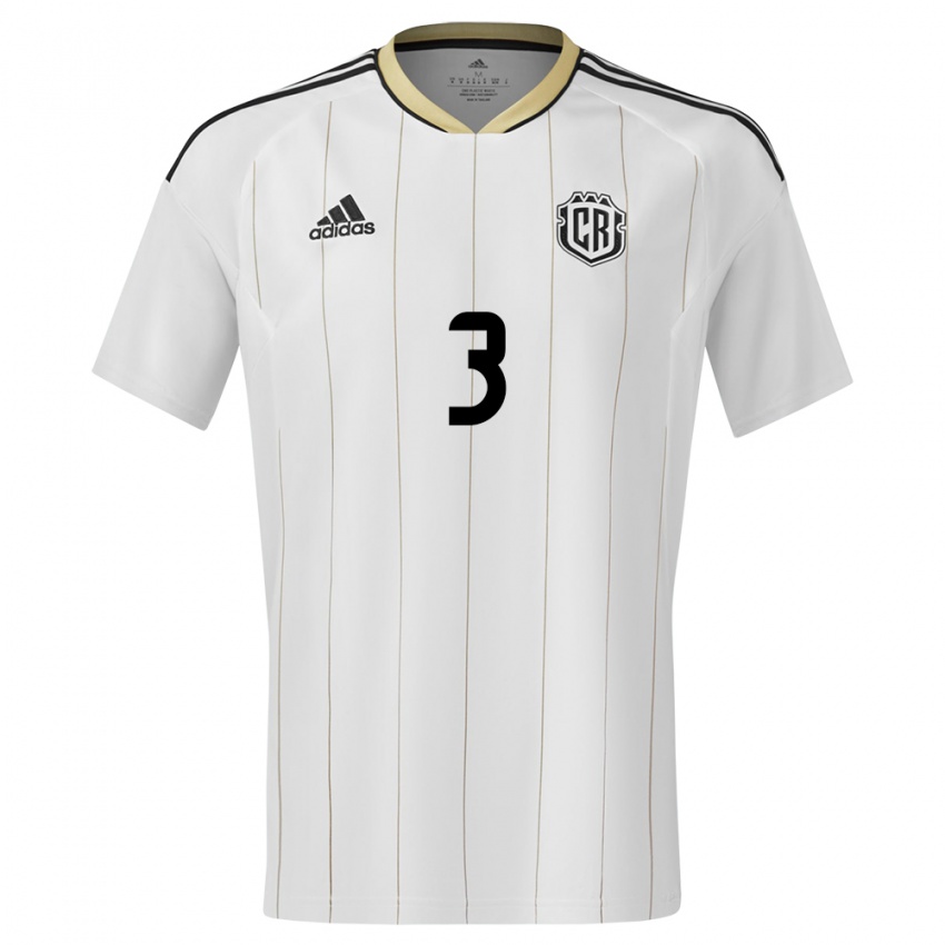 Niño Camiseta Costa Rica Maria Coto #3 Blanco 2ª Equipación 24-26 La Camisa Argentina