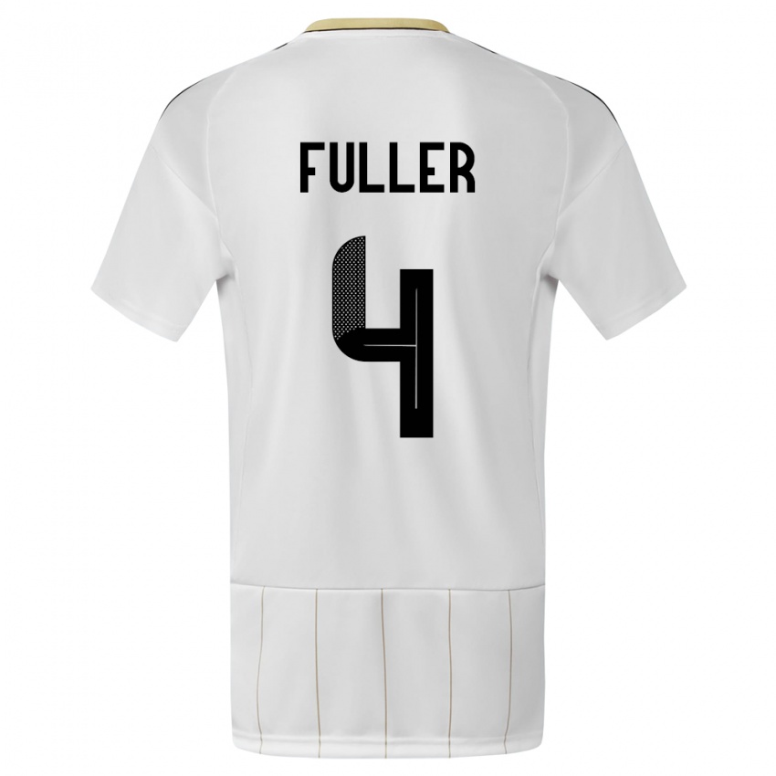 Niño Camiseta Costa Rica Keysher Fuller #4 Blanco 2ª Equipación 24-26 La Camisa Argentina