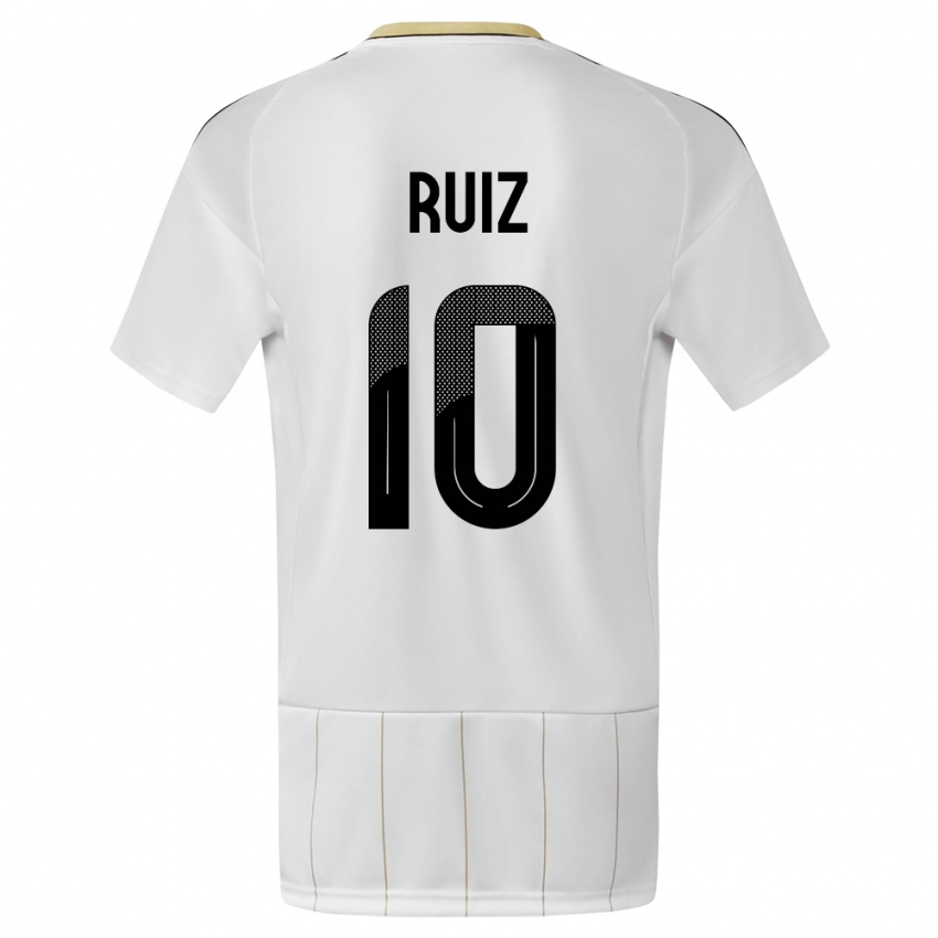 Niño Camiseta Costa Rica Bryan Ruiz #10 Blanco 2ª Equipación 24-26 La Camisa Argentina