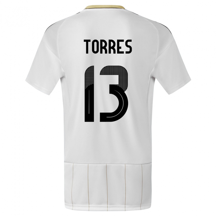 Niño Camiseta Costa Rica Gerson Torres #13 Blanco 2ª Equipación 24-26 La Camisa Argentina