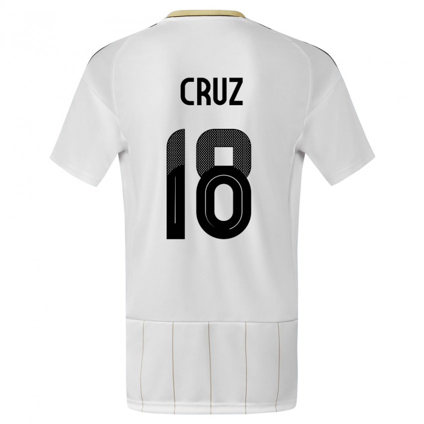 Niño Camiseta Costa Rica Aaron Cruz #18 Blanco 2ª Equipación 24-26 La Camisa Argentina