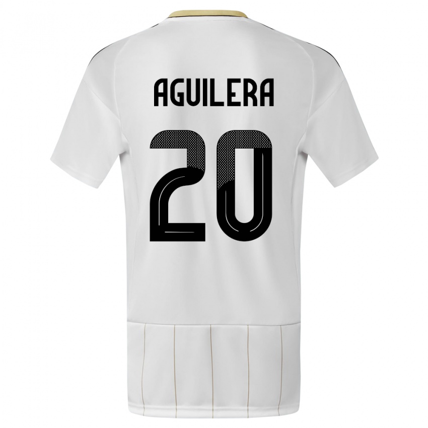 Niño Camiseta Costa Rica Brandon Aguilera #20 Blanco 2ª Equipación 24-26 La Camisa Argentina