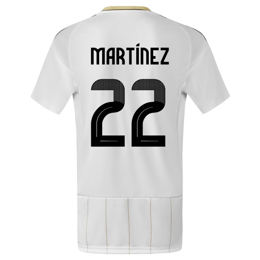 Niño Camiseta Costa Rica Carlos Martinez #22 Blanco 2ª Equipación 24-26 La Camisa Argentina