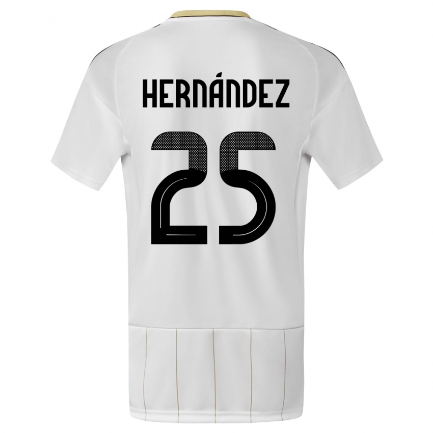 Niño Camiseta Costa Rica Anthony Hernandez #25 Blanco 2ª Equipación 24-26 La Camisa Argentina