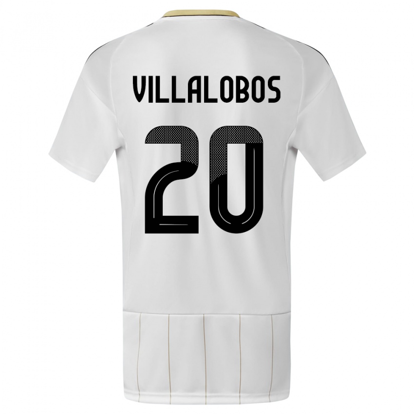 Niño Camiseta Costa Rica Fabiola Villalobos #20 Blanco 2ª Equipación 24-26 La Camisa Argentina