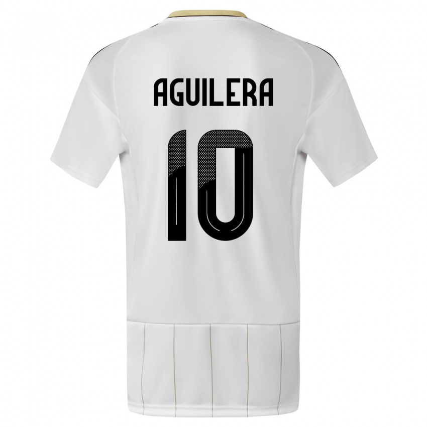 Niño Camiseta Costa Rica Brandon Aguilera #10 Blanco 2ª Equipación 24-26 La Camisa Argentina