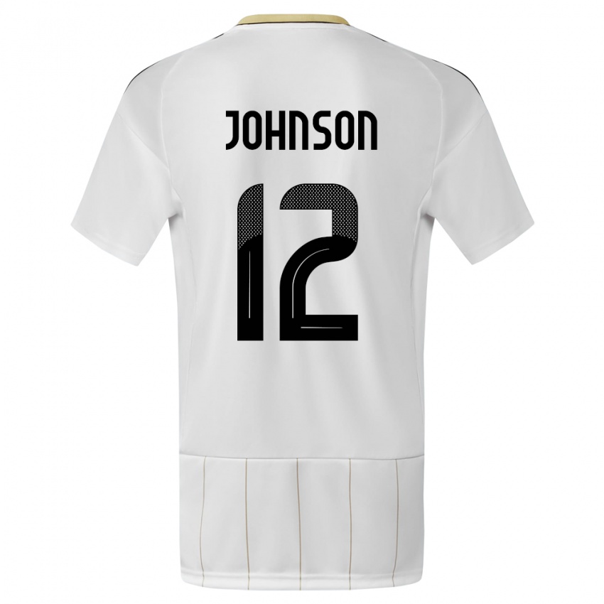 Niño Camiseta Costa Rica Shawn Johnson #12 Blanco 2ª Equipación 24-26 La Camisa Argentina