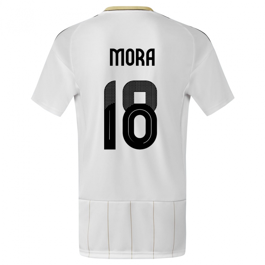 Niño Camiseta Costa Rica Bayron Mora #18 Blanco 2ª Equipación 24-26 La Camisa Argentina