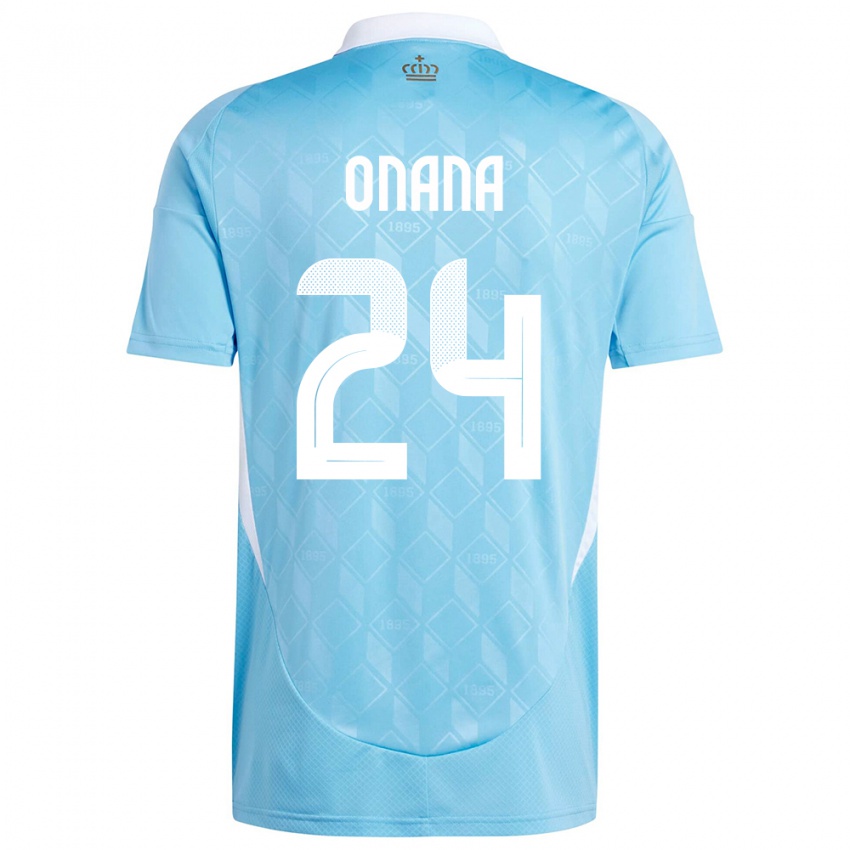 Niño Camiseta Bélgica Amadou Onana #24 Azul 2ª Equipación 24-26 La Camisa Argentina