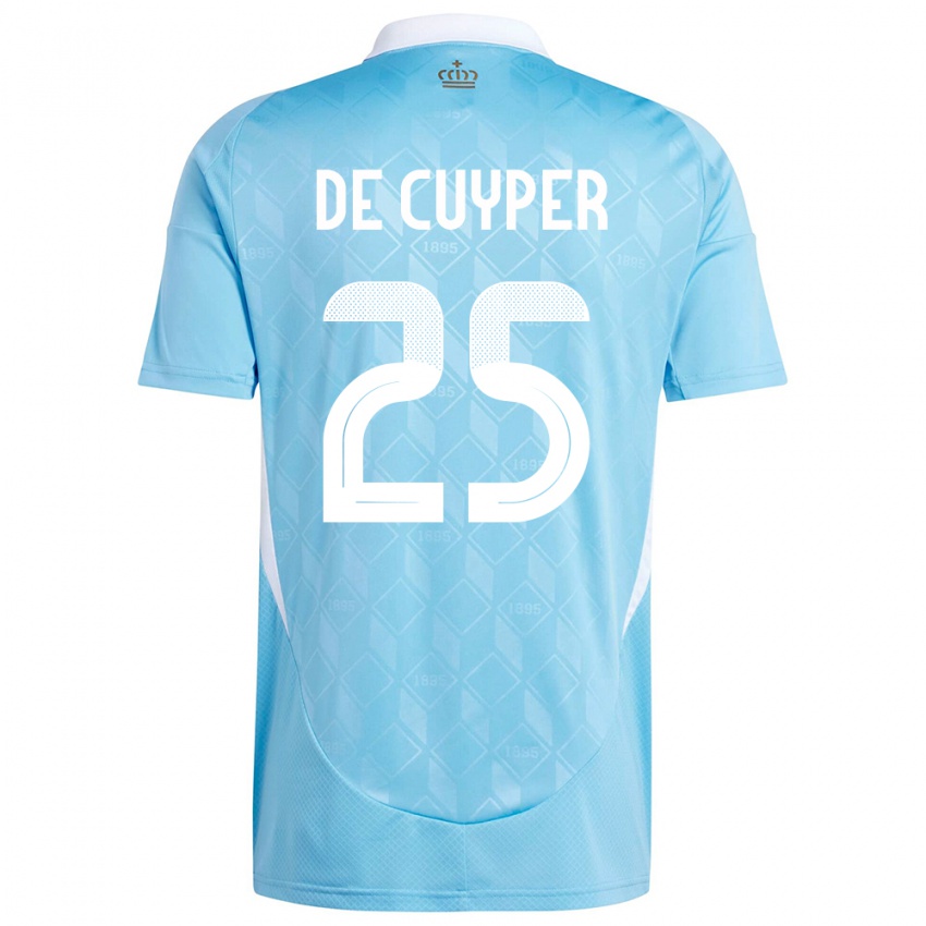Niño Camiseta Bélgica Maxim De Cuyper #25 Azul 2ª Equipación 24-26 La Camisa Argentina