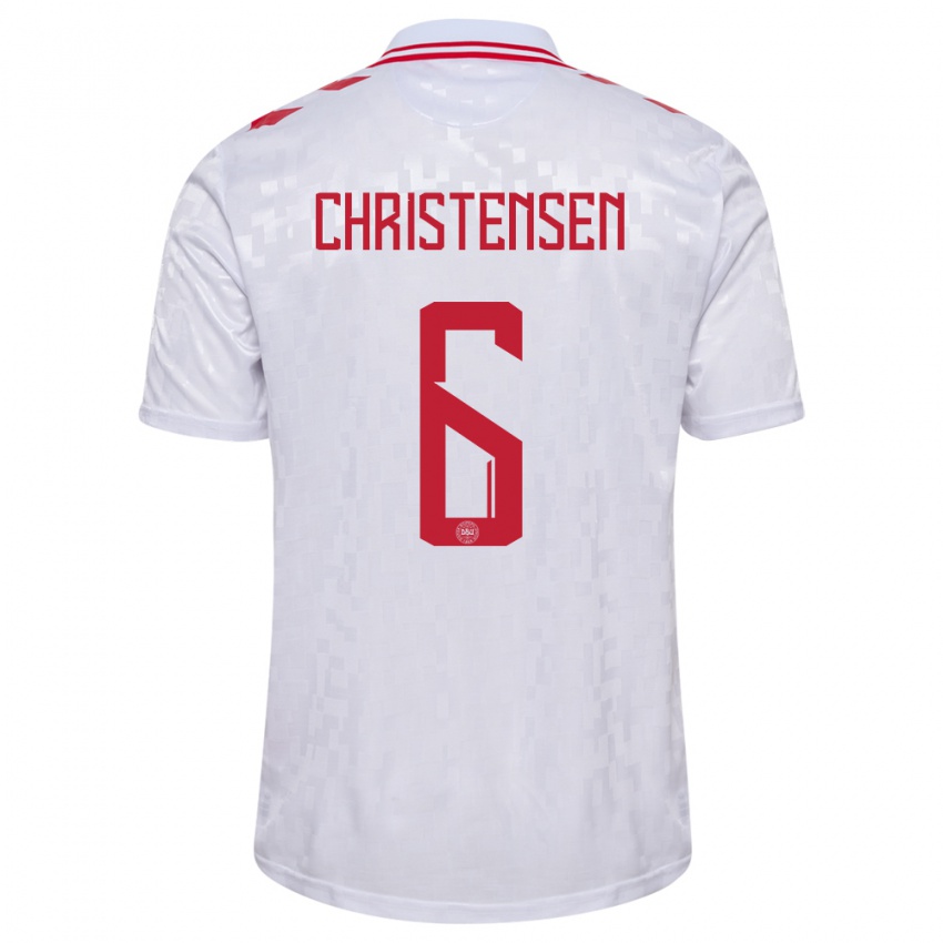 Niño Camiseta Dinamarca Andreas Christensen #6 Blanco 2ª Equipación 24-26 La Camisa Argentina