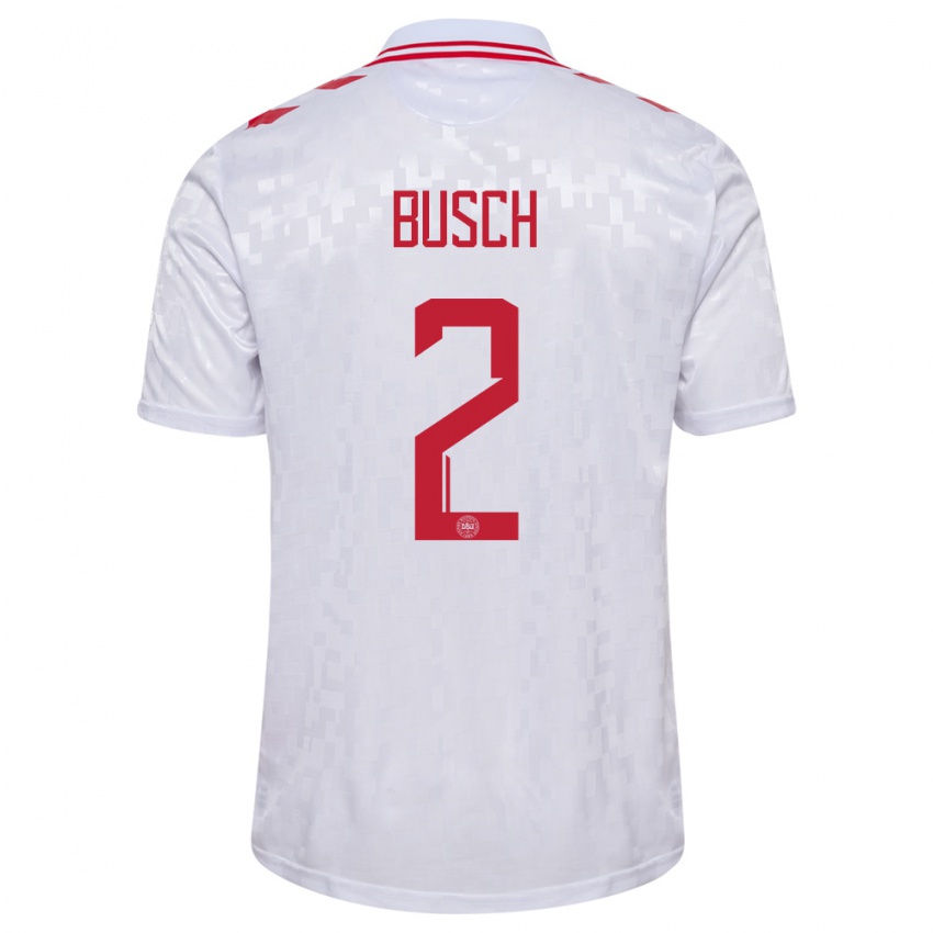 Niño Camiseta Dinamarca Alexander Busch #2 Blanco 2ª Equipación 24-26 La Camisa Argentina