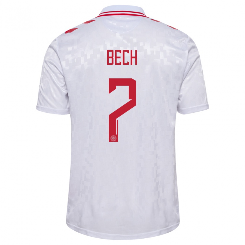 Niño Camiseta Dinamarca Tobias Bech #7 Blanco 2ª Equipación 24-26 La Camisa Argentina