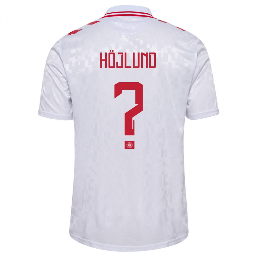 Niño Camiseta Dinamarca Oscar Höjlund #0 Blanco 2ª Equipación 24-26 La Camisa Argentina