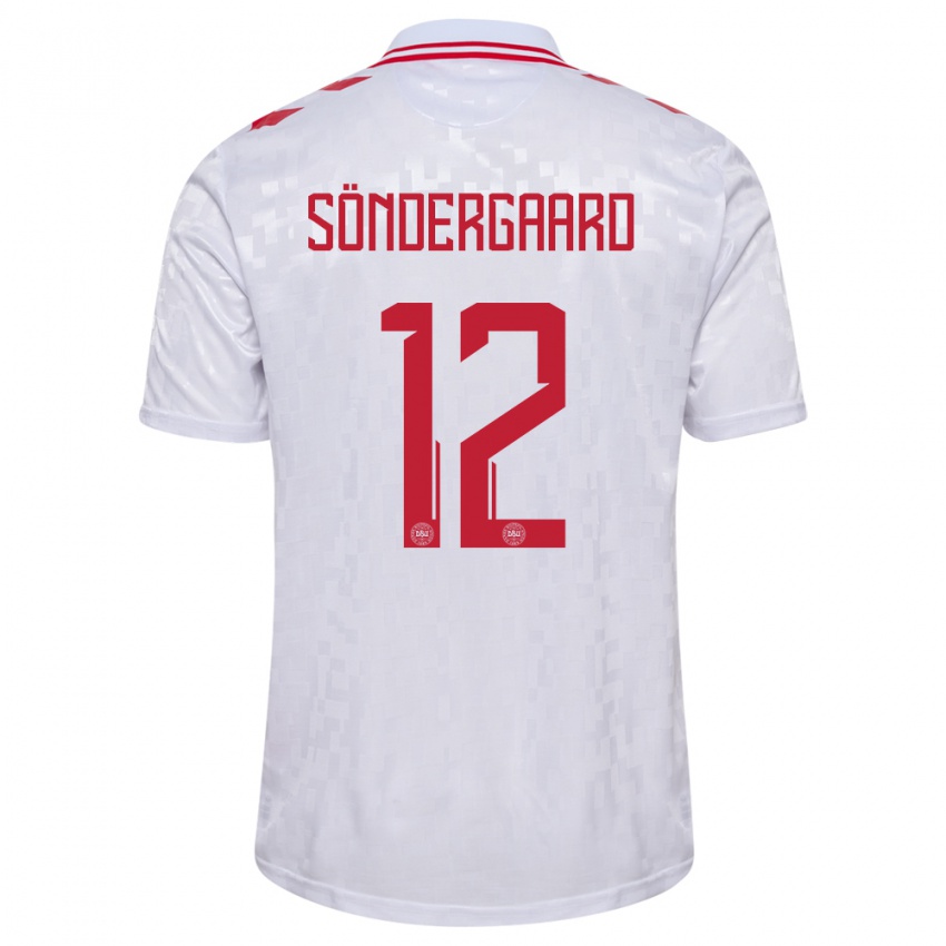 Niño Camiseta Dinamarca Philip Söndergaard #12 Blanco 2ª Equipación 24-26 La Camisa Argentina