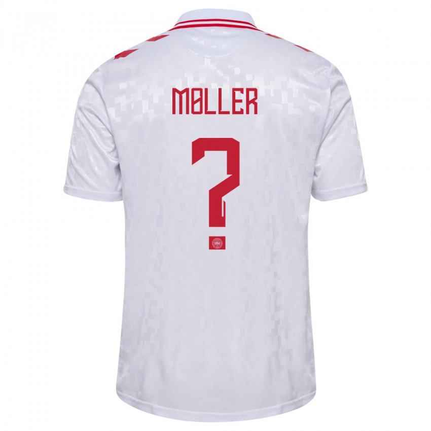 Niño Camiseta Dinamarca William Møller #0 Blanco 2ª Equipación 24-26 La Camisa Argentina