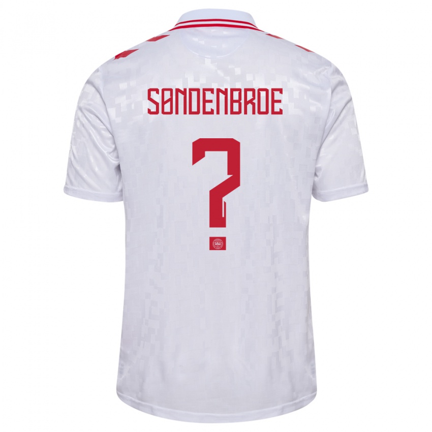 Niño Camiseta Dinamarca Andreas Søndenbroe #0 Blanco 2ª Equipación 24-26 La Camisa Argentina