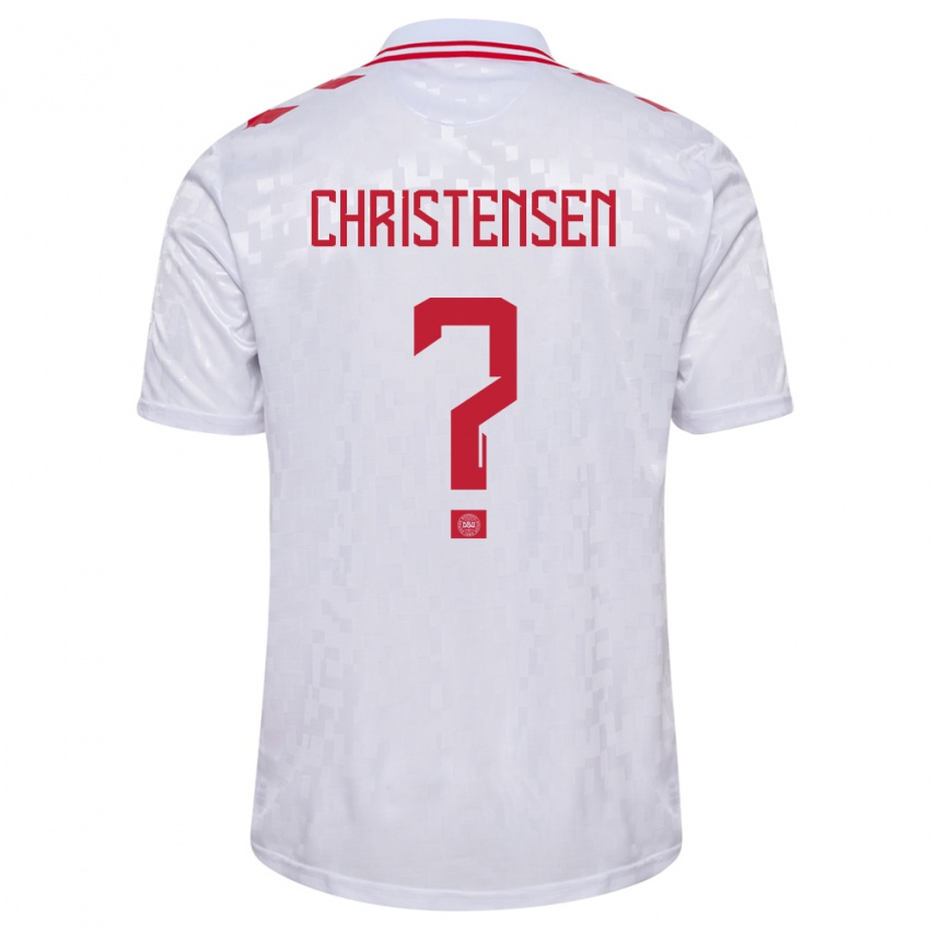 Niño Camiseta Dinamarca Sebastian Christensen #0 Blanco 2ª Equipación 24-26 La Camisa Argentina