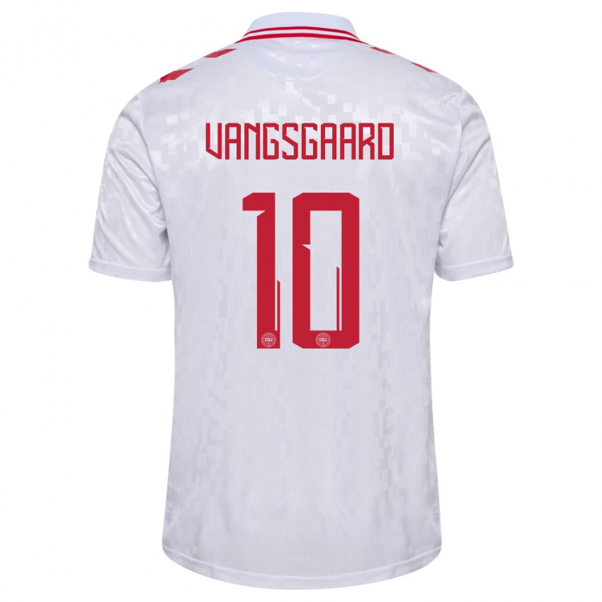 Niño Camiseta Dinamarca Amalie Vangsgaard #10 Blanco 2ª Equipación 24-26 La Camisa Argentina