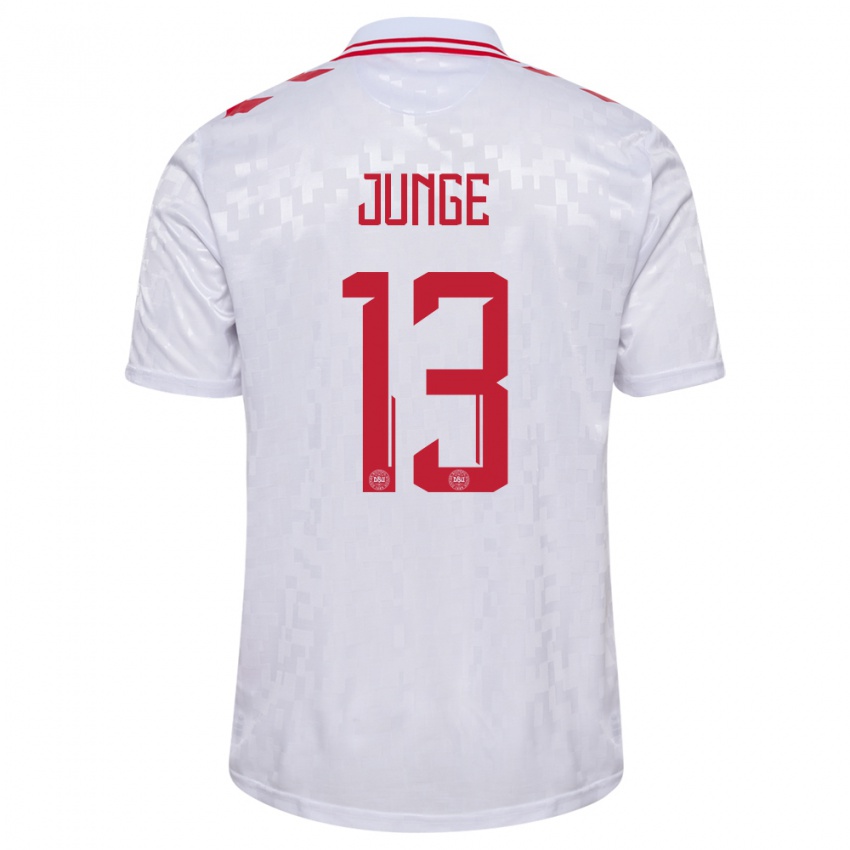 Niño Camiseta Dinamarca Sofie Junge #13 Blanco 2ª Equipación 24-26 La Camisa Argentina