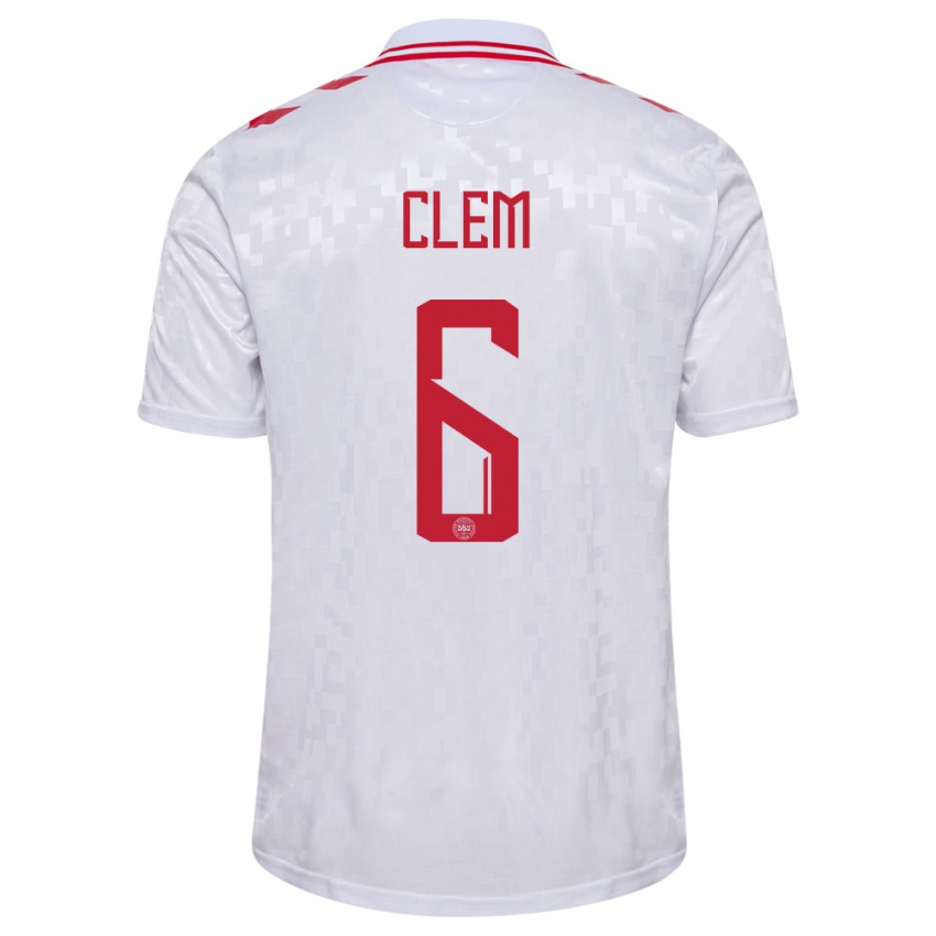 Niño Camiseta Dinamarca William Clem #6 Blanco 2ª Equipación 24-26 La Camisa Argentina