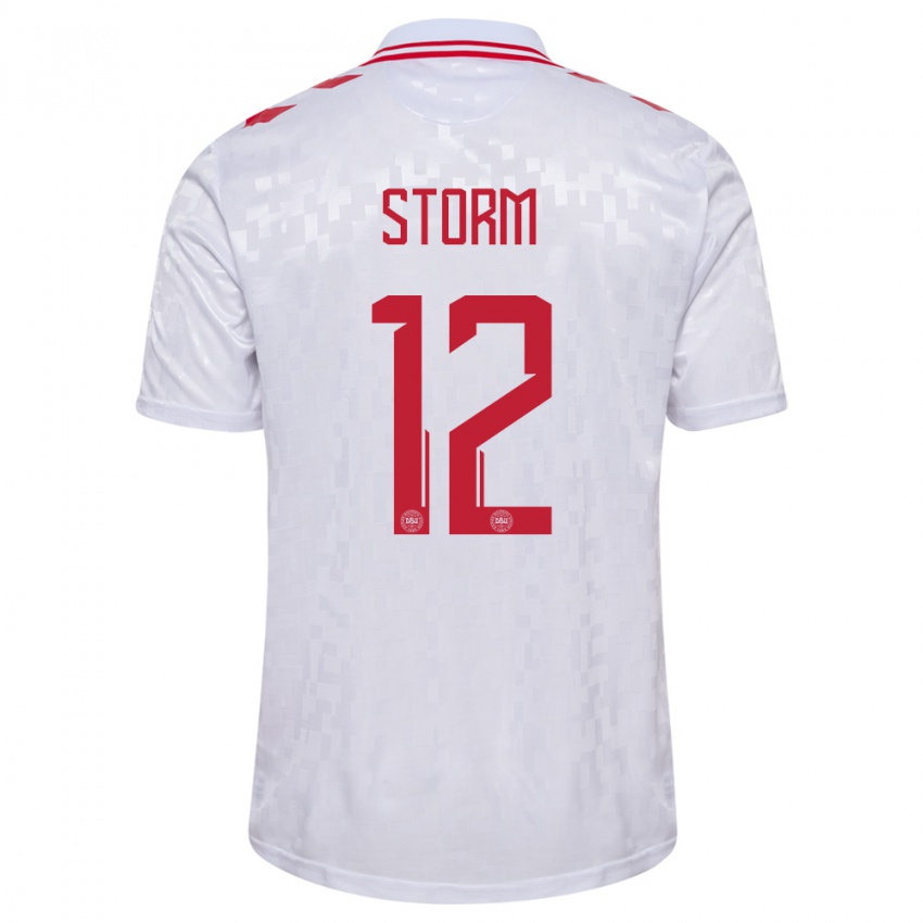 Niño Camiseta Dinamarca Tobias Storm #12 Blanco 2ª Equipación 24-26 La Camisa Argentina