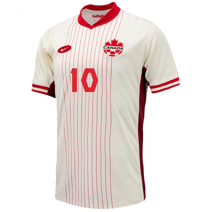 Niño Camiseta Canadá Jonathan David #10 Blanco 2ª Equipación 24-26 La Camisa Argentina