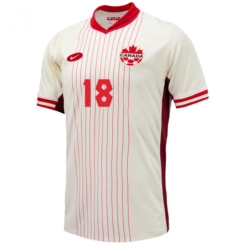 Niño Camiseta Canadá Dino Bontis #18 Blanco 2ª Equipación 24-26 La Camisa Argentina