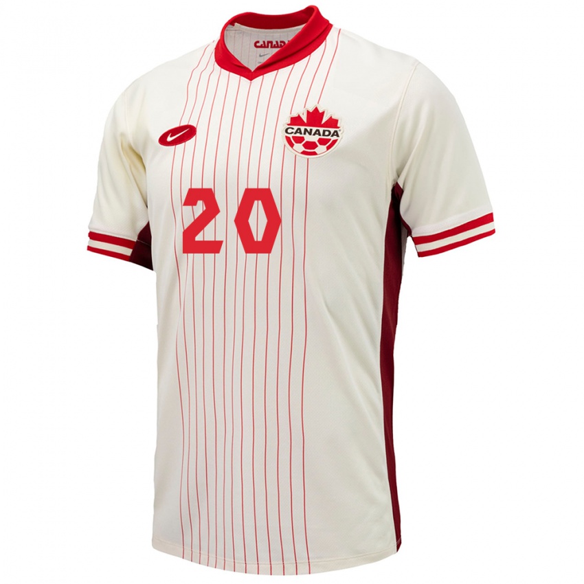 Niño Camiseta Canadá Hugo Mbongue #20 Blanco 2ª Equipación 24-26 La Camisa Argentina