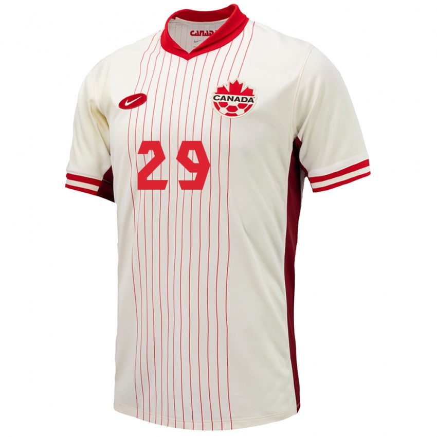 Niño Camiseta Canadá Clarissa Larisey #29 Blanco 2ª Equipación 24-26 La Camisa Argentina