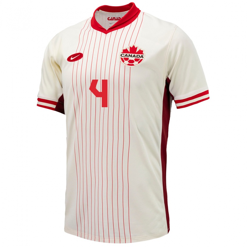 Niño Camiseta Canadá Kamal Miller #4 Blanco 2ª Equipación 24-26 La Camisa Argentina