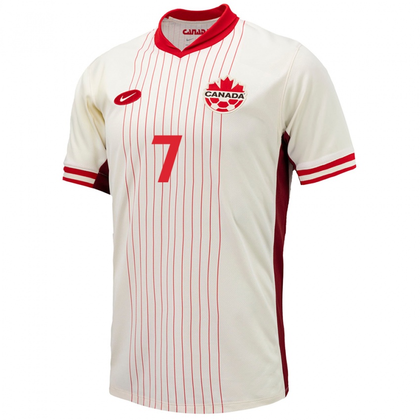 Niño Camiseta Canadá Jean Aniel Assi #7 Blanco 2ª Equipación 24-26 La Camisa Argentina