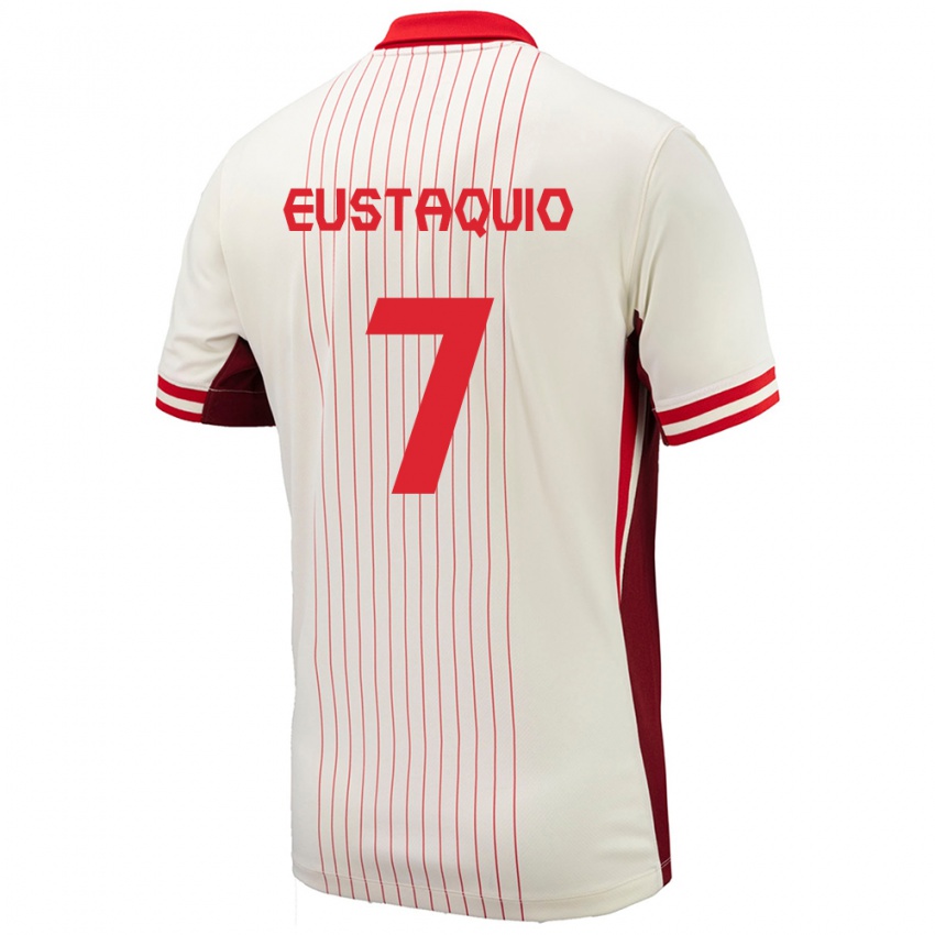 Niño Camiseta Canadá Stephen Eustaquio #7 Blanco 2ª Equipación 24-26 La Camisa Argentina