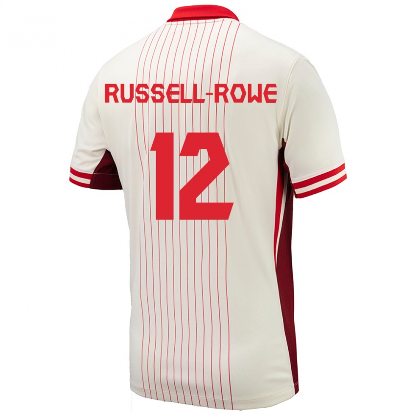 Niño Camiseta Canadá Jacen Russell-Rowe #12 Blanco 2ª Equipación 24-26 La Camisa Argentina