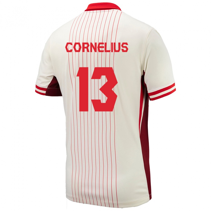 Niño Camiseta Canadá Derek Cornelius #13 Blanco 2ª Equipación 24-26 La Camisa Argentina