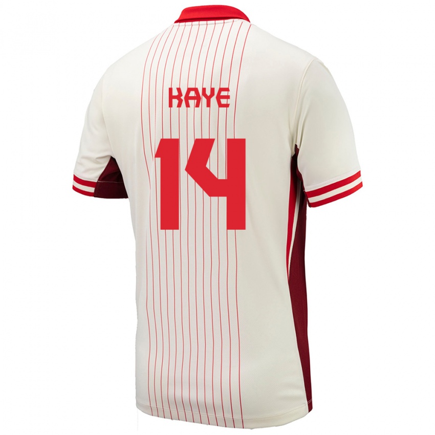 Niño Camiseta Canadá Mark Anthony Kaye #14 Blanco 2ª Equipación 24-26 La Camisa Argentina