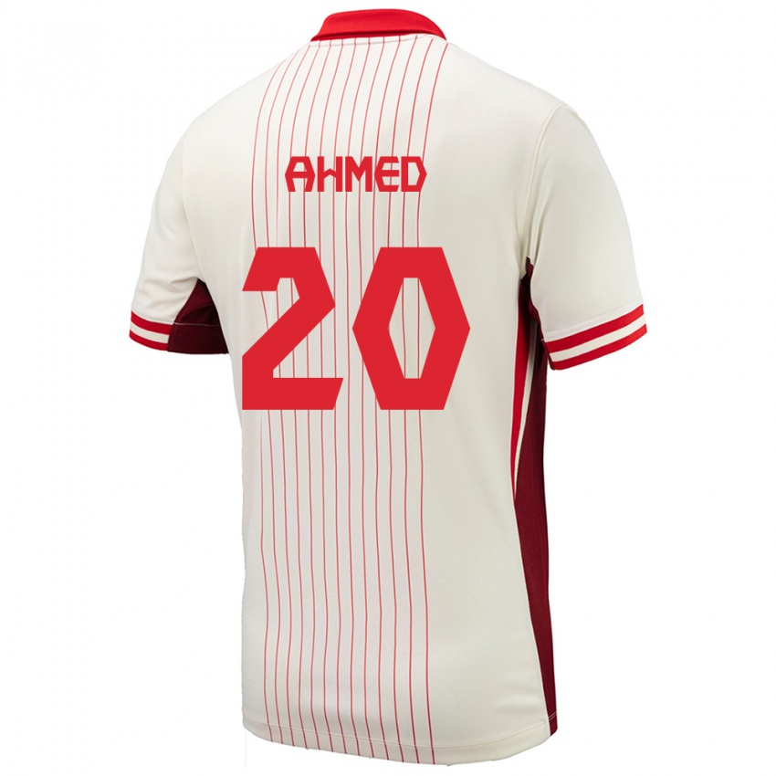 Niño Camiseta Canadá Ali Ahmed #20 Blanco 2ª Equipación 24-26 La Camisa Argentina