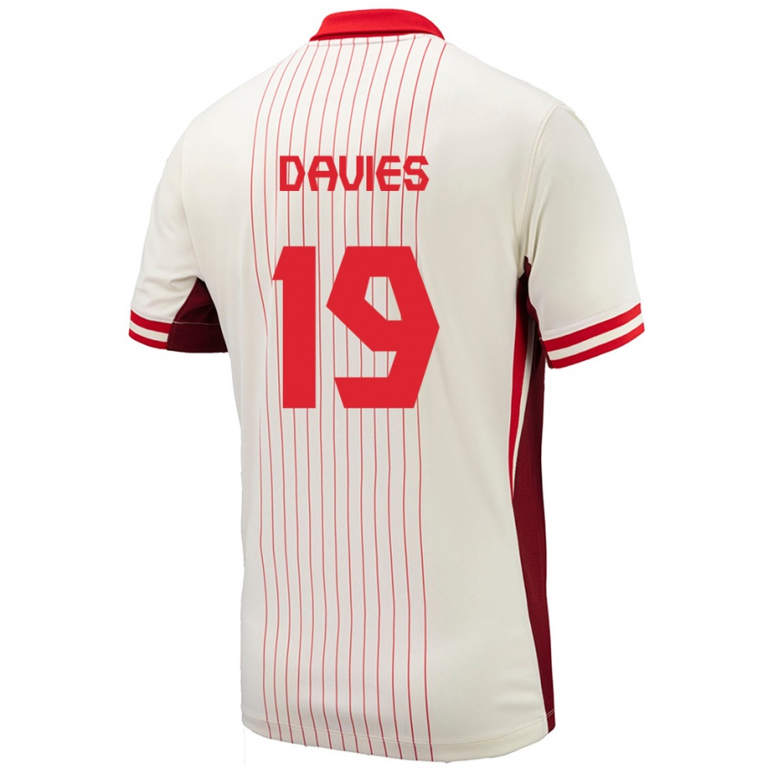 Niño Camiseta Canadá Alphonso Davies #19 Blanco 2ª Equipación 24-26 La Camisa Argentina