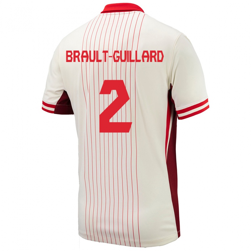 Niño Camiseta Canadá Zachary Brault-Guillard #2 Blanco 2ª Equipación 24-26 La Camisa Argentina