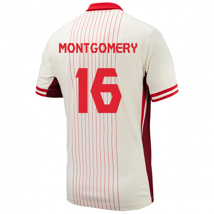 Niño Camiseta Canadá Callum Montgomery #16 Blanco 2ª Equipación 24-26 La Camisa Argentina