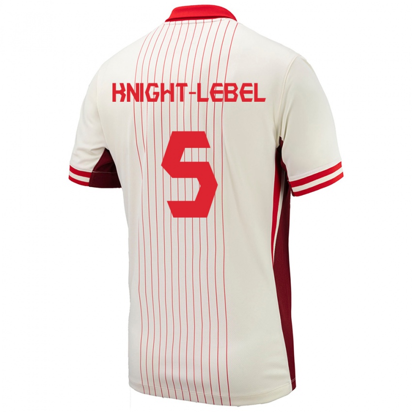 Niño Camiseta Canadá Jamie Knight Lebel #5 Blanco 2ª Equipación 24-26 La Camisa Argentina