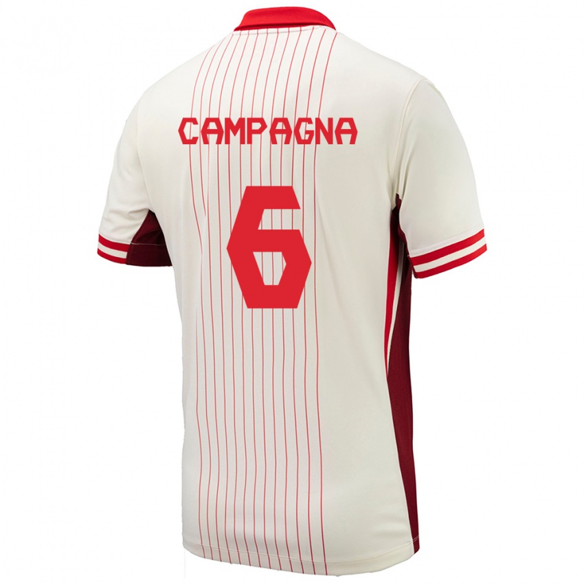 Niño Camiseta Canadá Matteo Campagna #6 Blanco 2ª Equipación 24-26 La Camisa Argentina