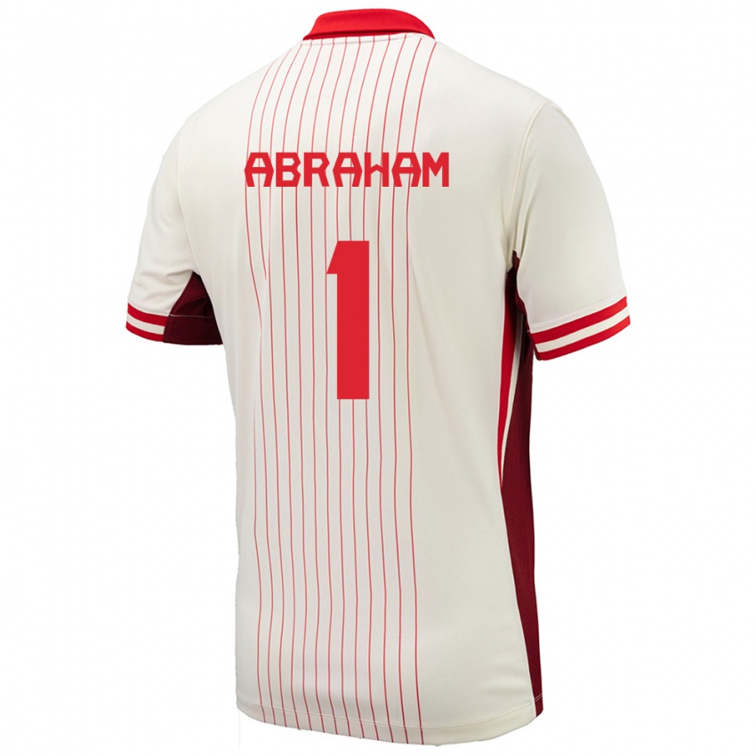 Niño Camiseta Canadá Nathaniel Abraham #1 Blanco 2ª Equipación 24-26 La Camisa Argentina