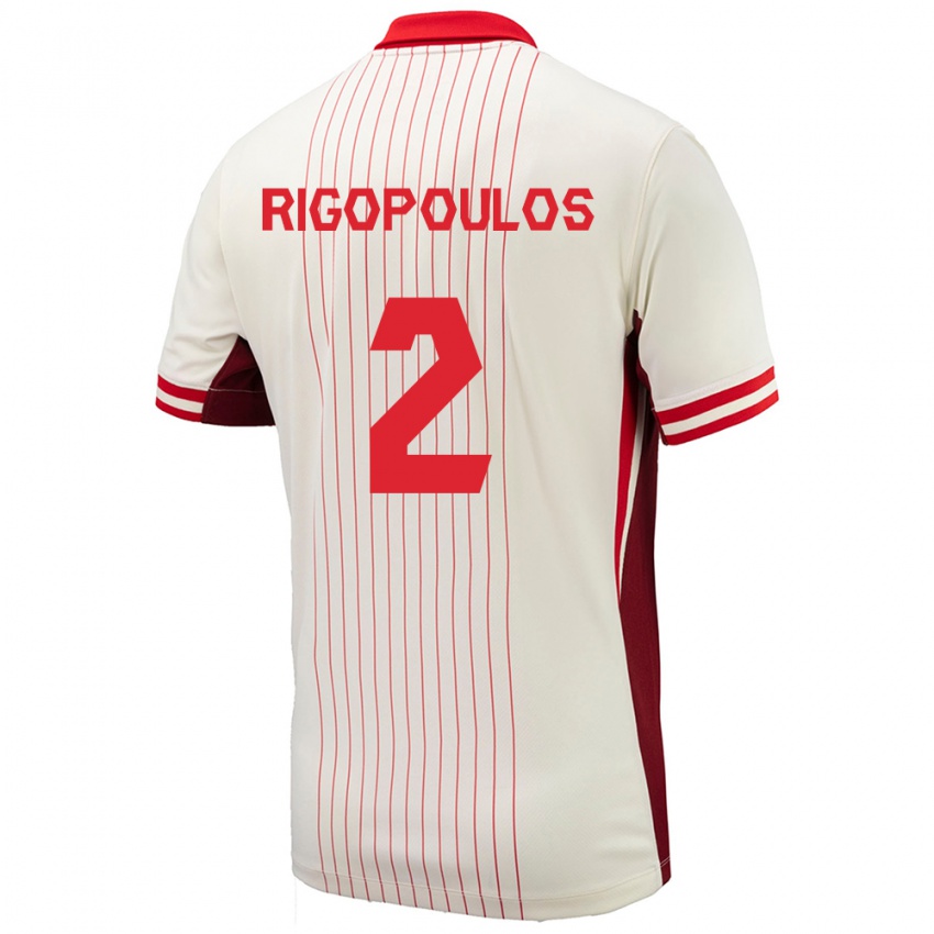 Niño Camiseta Canadá Theo Rigopoulos #2 Blanco 2ª Equipación 24-26 La Camisa Argentina