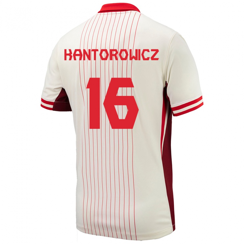 Niño Camiseta Canadá Dominic Kantorowicz #16 Blanco 2ª Equipación 24-26 La Camisa Argentina