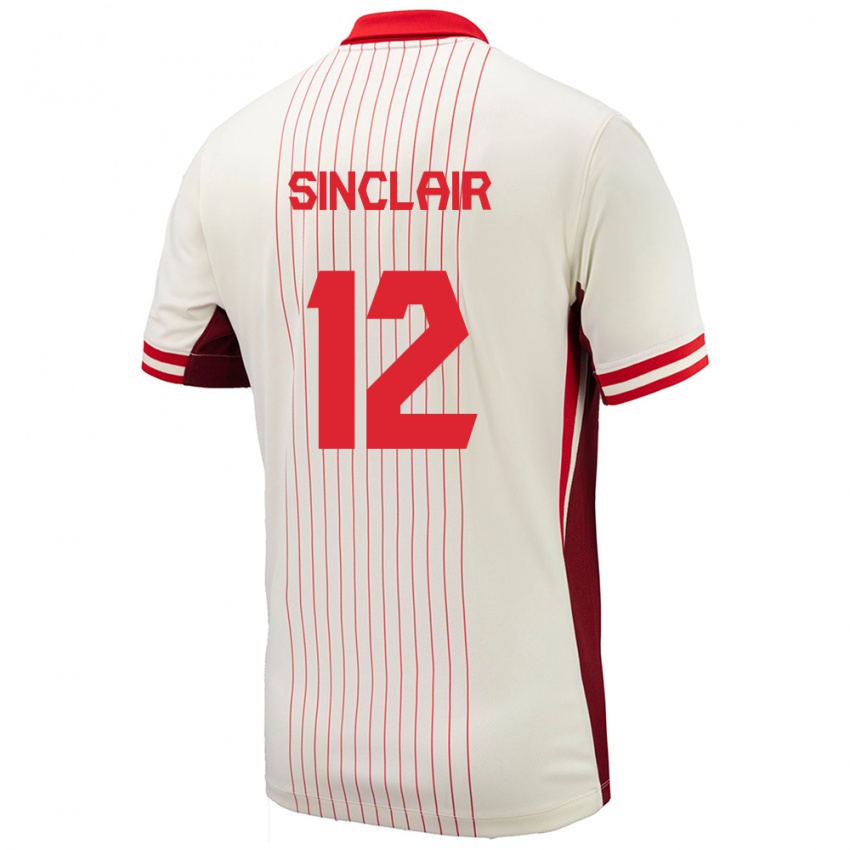 Niño Camiseta Canadá Christine Sinclair #12 Blanco 2ª Equipación 24-26 La Camisa Argentina