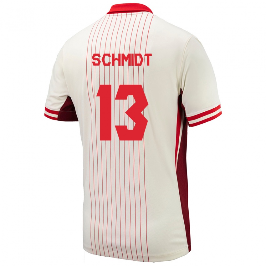 Niño Camiseta Canadá Sophie Schmidt #13 Blanco 2ª Equipación 24-26 La Camisa Argentina