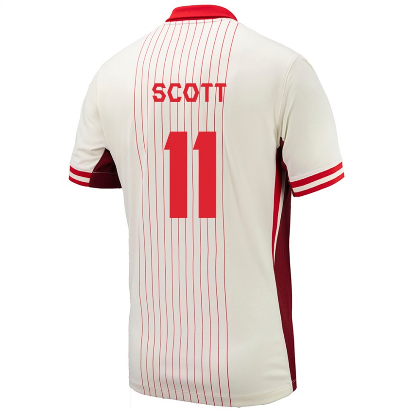 Niño Camiseta Canadá Desiree Scott #11 Blanco 2ª Equipación 24-26 La Camisa Argentina