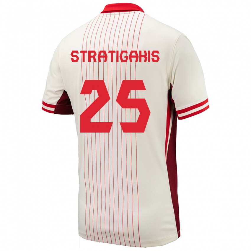 Niño Camiseta Canadá Sarah Stratigakis #25 Blanco 2ª Equipación 24-26 La Camisa Argentina