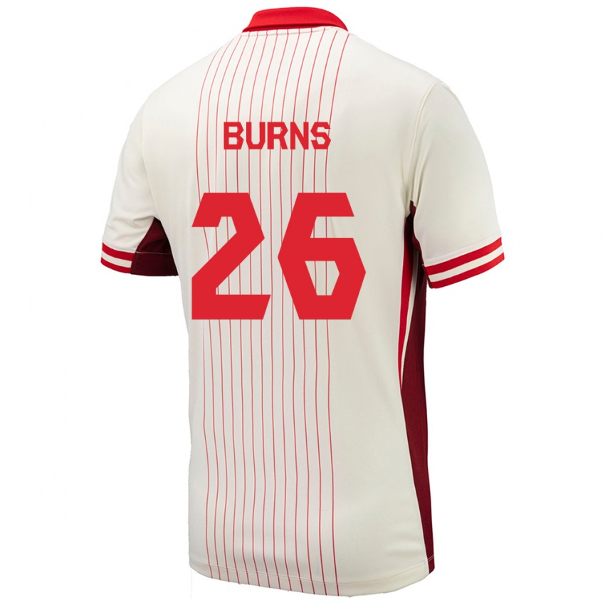 Niño Camiseta Canadá Zoe Burns #26 Blanco 2ª Equipación 24-26 La Camisa Argentina